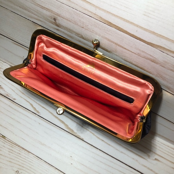 Vintage Koret Navy Blue Evening Kisslock Clutch - Picture 7 of 13